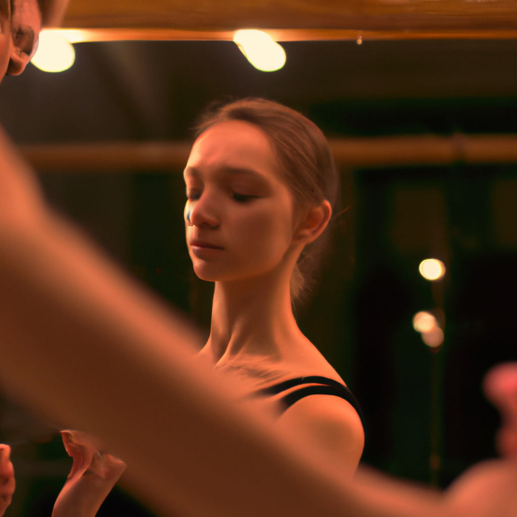 Professional dance instructor guiding students in a ballet class